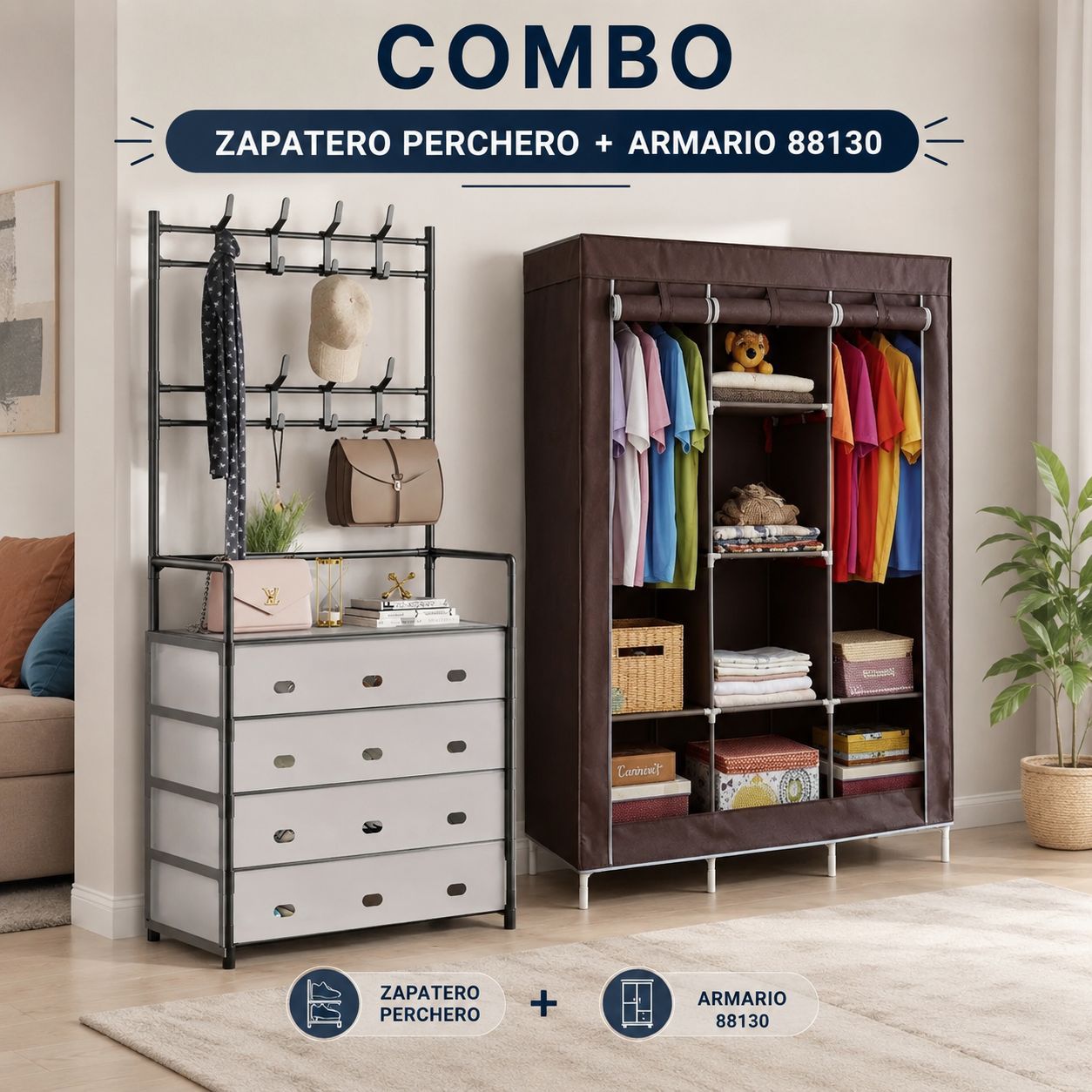 COMBO ZAPATERO PERCHERO +88130